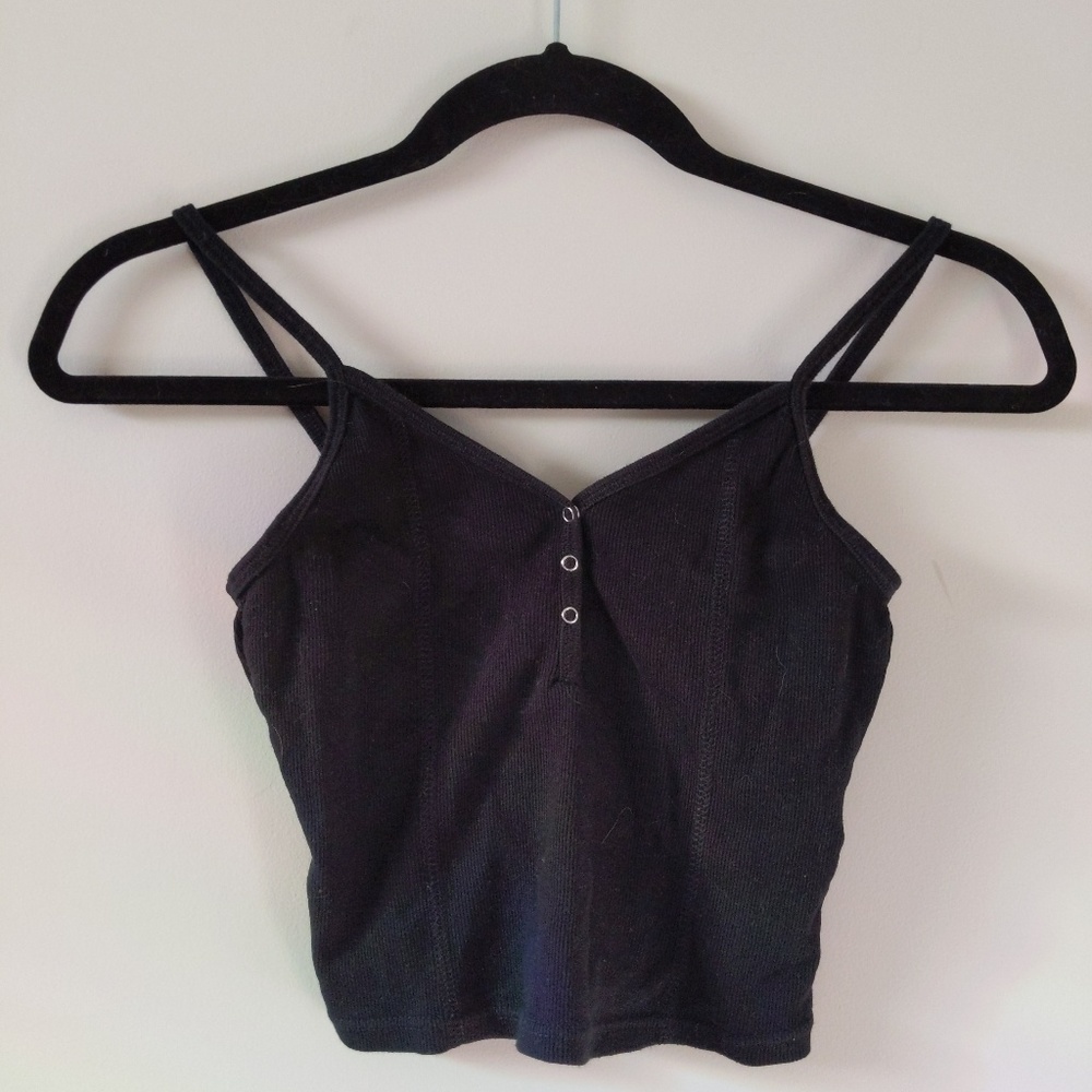 Cropped Black Tank Top